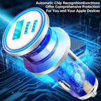 USB C Car Charger, 2Pack 3Port 67W Dual USB-C&USB-A Car Power Cigarette Lighter USB Charger 3 in 1 PD/QC Type C Car Charger Fast Charge for iPhone 17 17 Pro 16 15 14 13 12/Galaxy S26 S25/Pixel