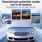 5-Layer Larger Covering Windshield Cover, UV Heat Insulation Sun Shade Cover, All Season Snow Ice Waterproof Hail Windshield Cover for Universal Sedan (Size L)