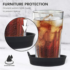 Car Cup Coaster Universal Non-Slip Cup Holders Bling Crystal Rhinestone Car Interior Accessories 4 Pack Black Flower