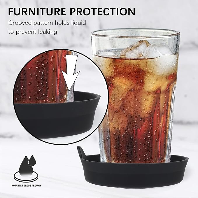 Car Cup Coaster Universal Non-Slip Cup Holders Bling Crystal Rhinestone Car Interior Accessories 4 Pack Black Flower