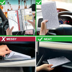 Car Registration & Insurance Holder - Leather Glove Box Organizer, Cool Accessories for ID, Driver's License Cards & Essential Documents, Men & Women, Glitter Gray