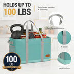 Extra Large Utility Tote Bag - Standing Reusable Grocery Bag with Handle, Collapsible Storage for Shopping, Beach