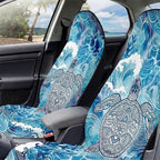 2 Pack Car Seat Towel Covers, Sweat-Proof Microfiber Seat Protectors for Gym, Running, Beach & Workout, Breathable Quick-Dry, Machine Washable, Ink-Colored Sea Turtle Print, Universal Fit