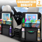 Kick Mats Back Seat Protector, Waterproof Oxford Seat Back Protector, Car Seat Back Protector for Kids, Back of Seat Protector for Kids Feet Car Seat (Black C -2pc)