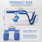 Upgraded Superior Leather Car Seat Back Headrest Hook, 2 in 1 Auto Seat Hook Hangers Holder Organization Interior Accessories for Purses Coats Umbrellas Grocery Bags Handbag (Blue)