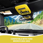 for Bronco Front Reading Light Panel Trim Cover Compatible with 2021-2025 Ford Bronco Interior Accessories 2-Door 4-Door, Yellow (with AUX Switches)