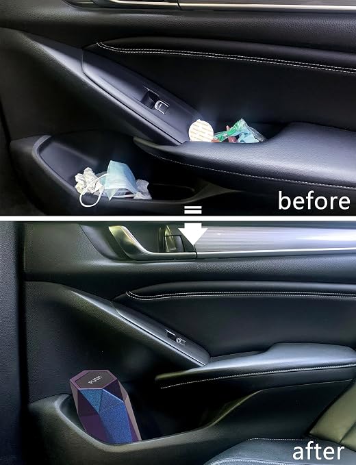 Car Trash Can with Lid, 2 Pack Mini Car Trash Can Cup Holder, Cars Garbage Can Car Accessories for Interior, Leakproof Car Trash Bin, Multipurpose Trash Can for Cars, Home (Iridescent Blue)