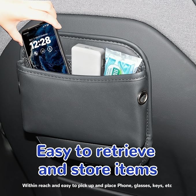 Car Seat Side Pocket Organizer Car Pocket Pouch for Seat, Door, Console, Car Seat Gap Filler Organizer Multifunctional Car Organizer Accessories for Phone Sunglasses Keys Cards (Small)