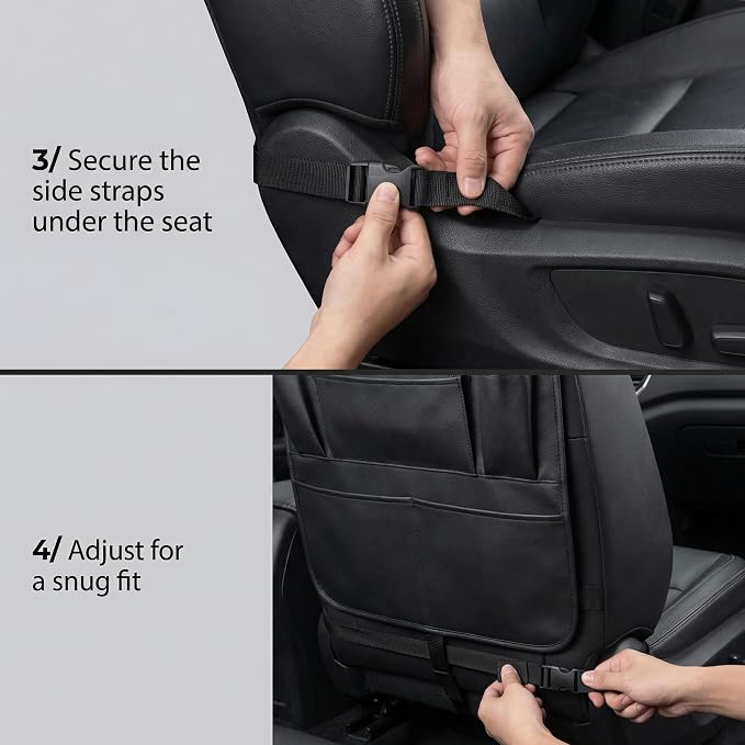 Backseat Car Organizer Mats Back Seat Organizers and Storage Bag with Touch Screen Tablet Holder for Kids Toddlers Seats, Travel Accessories, Road Trip Essentials (2PCS)