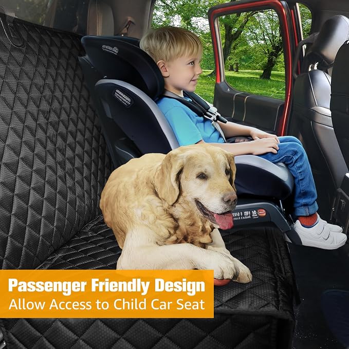 Dog Car Seat Covers for Truck Ford F150/Chevrolet Silverado 1500/Ram 1500/GMC Sierra 1500, Waterproof Pet Back Seat Cover for Trucks, Scratchproof Nonslip Durable Rear Seat Cover for Dogs
