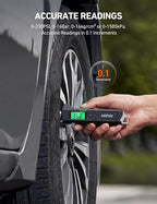 Digital Tire Pressure Gauge, 230 PSI 4 Settings Heavy Duty for Car Bicycle with Larger Backlit LCD Flashlight and Non-Slip, Black