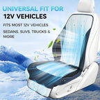 Cooling Car Seat Cover Front Driver Seat,Universal 12V Ventilated Car Seat Cushion with Smart Auto On/Off, Breathable Mesh & Leather AC Seat Protector, Cooling Fan Seat Cover for Car SUV Truck,White