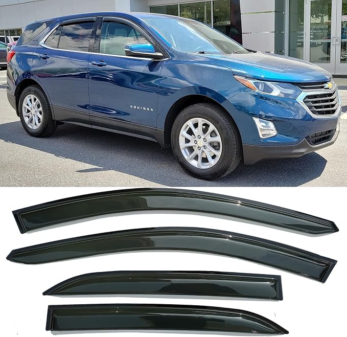 Window Visors rain Guards Vent Deflectors for Chevrolet Equinox 2018 2019 2020 2021 2022 2023 2024, Side Window Deflector Vent Rain Guard Sun Shade Car Accessories 4pcs 94634