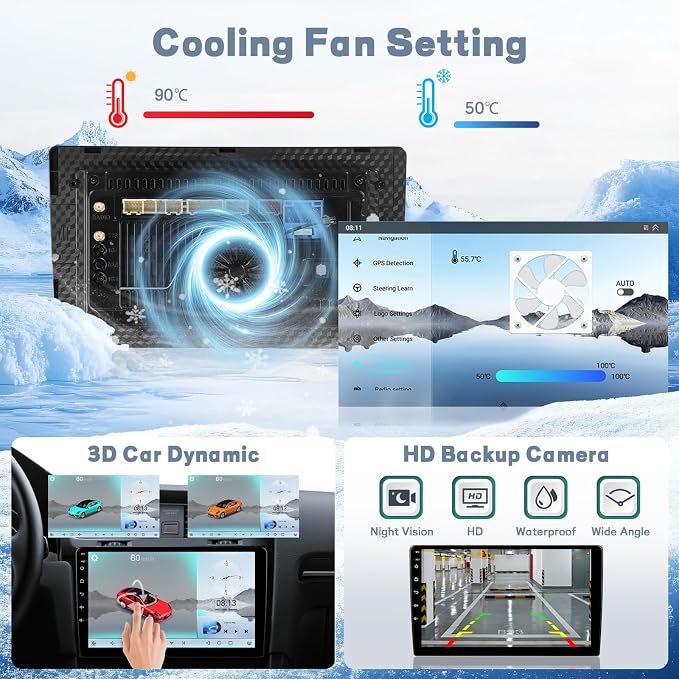 【Qualcomn Chipset】 8 Core 4+64GB Android 15 Car Stereo for Honda Odyssey 2005-2010, 10 Inch Touch Screen Carplay Android Auto Radio DSP Hi-Res Picture in Picture+AHD Backup Camera Voice Assistant