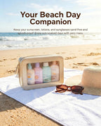 Clear Makeup Bags,TSA Approved Toiletry Bag with Zipper,Sunscreen Bag Clear Makeup Toiletry Pouch Beach Vacation Essentials for Women Teen Girls Gifts(Golden)