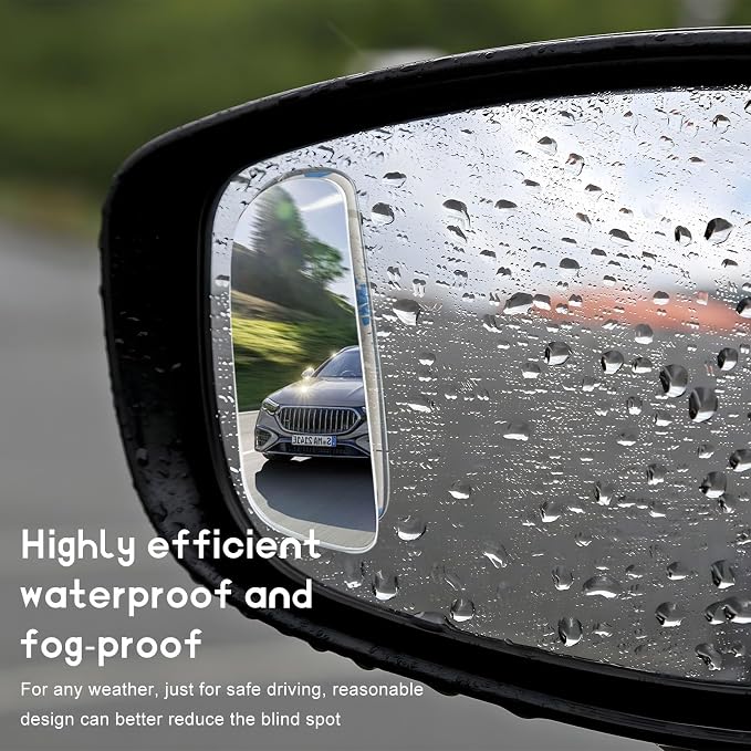 2 PCS Blind Spot Mirrors, 360° Rotating Wide Angle Glass Auto Rear View Mirrors with Adjustable Stick, Frameless HD Convex Blindspot Mirror for Most Cars Trucks SUVs (Slender)