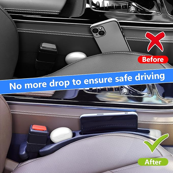 【Compatible with Kia Carnival】 Seat Gap Filler,No Drop Seat Guard Compatible with Kia Carnival,Drop Seat Guards for Cars(2Pcs),Emergency Keychain Car Escape Tool(2Pcs)