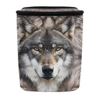 Wolf Print Car Trash Can with Lid, Leak Proof Auto Trash Bag Hanging Vehicle Garbage Can Multipurpose Storage Container for Back Seat Road Trip