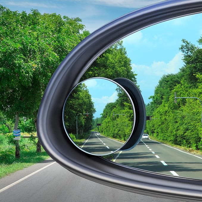 4PCS Blind Spot Mirror, Round HD Glass Side Blindspot, Frameless Convex Mirror Car with Self Adhesive Back for Cars, SUV, Trucks, Universal Vehicles