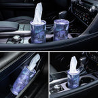 Car Tissue Holder, 4 Pack Car Cup Holder Facial Tissues with Travel Tissue Bag, Quick and Convenient Flower Combination Box(4 Canisters/200 Tissues) Purple
