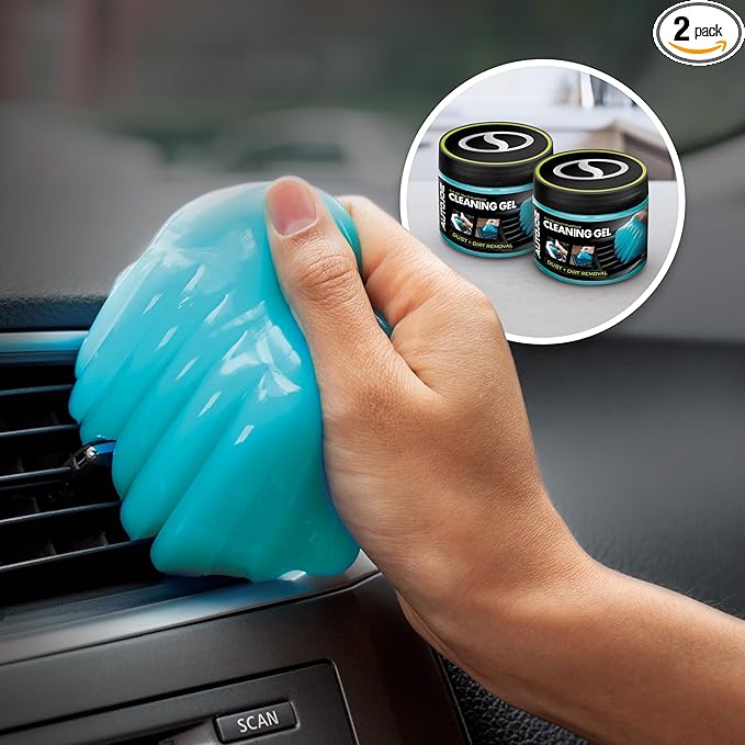 Car Cleaning Gel, Automotive Dust Car Crevice Cleaner, Slime Auto Air Vent and Interior Detail Removal, Car Putty and Keyboard Cleaner (2-Pack, Unscented)