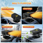 Car Heater,Upgraded 12V Portable Car Heater & Defroster – Fast Heating & Cooling Fan,with 360° Swivel Base Plug-in Auto Heater for Windshield & Interior – Great for sedans,SUVs,trucks,and RVs