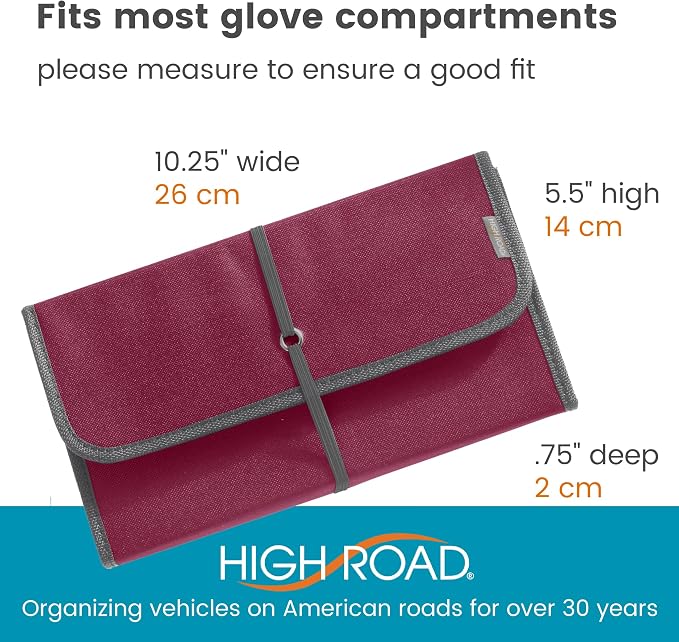 Glove Box Organizer - Insurance and Registration Holder for Car Documents and Paperwork - Expandable Front Seat Organizer with Card Pockets