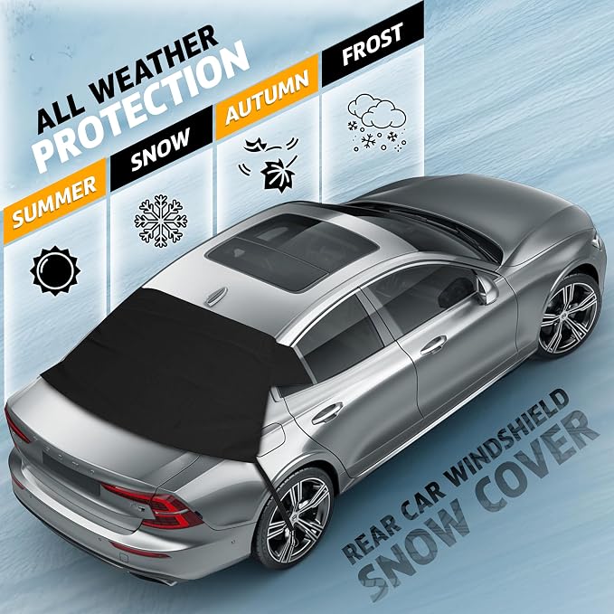 Rear Windshield Cover for Ice and Snow | Car Back Window Snow & Frost Cover | Complete Protection from Snow and Other Winter Debris | Winter Car Accessories for Sedan, SUV & Van | Medium