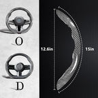 Carbon Fiber Steering Wheel Covers 3 Piece Clip on Steering Wheel Cover (Silver)