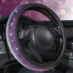 Bling Diamond Leather Steering Wheel Cover, Bling Sparkly Crystal Glitter Rhinestones Universal Fit 14" 1/2-15" Car Wheel Protector for Women Girl Fit Suvs,Vans,Sedans,Trucks, Purple Silver