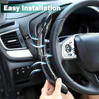 3PCS Carbon Fiber Steering Wheel Cover-Segmented Clip-On Design Anti-Slip & Scratch Resistant Universal Fit 14.5"-16" for Cars/Truck/SUV Great Gift for Men & Women