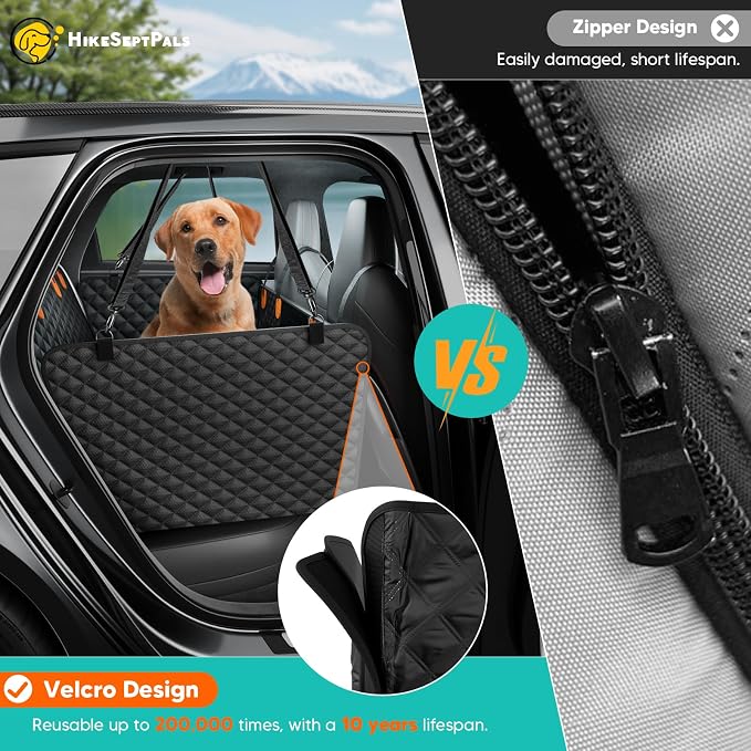 Dog Car Seat Cover for Back Seat with Hard Bottom, Ultra Thick Hard Bottom Waterproof Back Seat Extender for Dogs,Dog Hammock Dogs Bed for Cars, SUVs,Pet Seat Cover for Back Seat Holds 400lbs