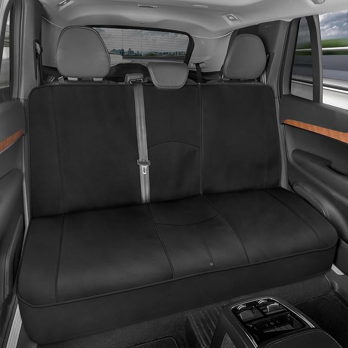 Neoprene Waterproof Seat Covers for Cars, Trucks, & SUV – Black Automotive Interior Protectors - Rear Split Bench Protector for Kids Dogs & Pets – Forros para Asientos de Carro
