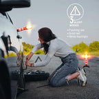XTREME STP LED Road Flares, Emergency Road Flares for Vehicles, Car Flares with 3 Alert Modes, Magnetic Base, Foldable Stand, Emergency Roadside Lights, Visible Up to 1 Mile, White Flashlight