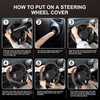 Steering Wheel Cover 14.5-15 inch (37-39 cm) Medium Size, Microfiber Leather, Non-Slip Comfortable Grip, Fits Cars Trucks SUVs, Chocolate Brown