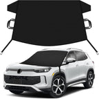 Car Snow Cover Compatible for Volkswagen Tiguan | Windshield Cover for Ice and Snow with S-Hook Straps | Heavy-Duty 600D Oxford Winter Car Cover, Waterproof & Anti-Slip