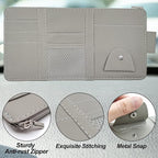 Car Sun Visor Organizer with Zipper Pocket, Auto Interior Accessories Pocket Organizer Car Truck Visor Storage Pouch Holder for Cards, Pens, Sunglasses and Document - Gray