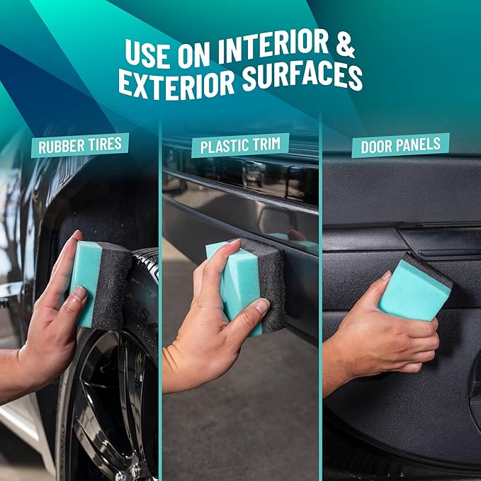 Wonder Wave Durafoam Tire Shine Applicator Pads - Foam Pads for Applying Tire Dressings, Protectants, Wax, Polish and Car Detailer Products for Trucks and SUVs - 2 Pack