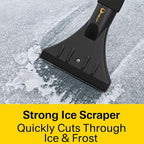 17" Snow Brush and Ice Scraper, Compact Car Snow Removal Tool with Durable Brush Head & Ice Scraper Winter Windshield Cleaner with Comfortable Grip