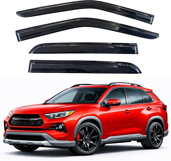 KPY Rain Guards Fit for 2019-2025 Toyota RAV4, Out-Channel Window Visors Vent Wind Deflectors 4PC, Car Accessories for 19-25 RAV4