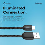 3.25 FT USB A to USB C Cable for CarPlay & Fast Charging Phone Charger Cord– Durable Braided Nylon Car Charger Cord Type C with Blue LED for iPhone, Android, Wired Apple CarPlay & Android Auto