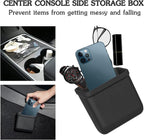 for Tesla Model 3 Model Y Accessories Center Console Organizer Tray Storage Box Cell Phone Pocket Silicone Hook Bag Sunglasses Holder Coin Case for Flocking
