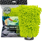 MIC493 Chenille Premium Scratch-Free Microfiber Wash Mitt, Lime Green, 9.6" x 2.3" x 7" (Pack of 2)