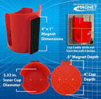 Magnetic Cup Holder - Caddy for Bottles,Glasses,and Cans - Fits on Fridge,Lawnmower,Forklift,Cart,or Ladder - Heavy-Duty Magnet,(Pack of 6)