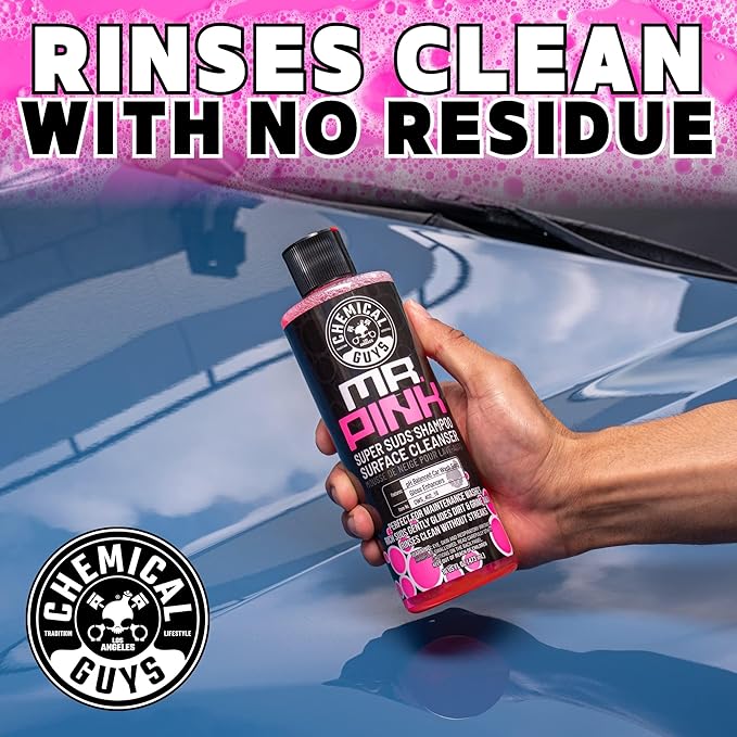 Mr. Pink Car Wash Soap - 64 oz Super Suds Foaming Car Wash Soap for Cannon, Blaster, or Bucket Washing - pH Balanced, Safe on Wax, Sealant, Ceramic, and Clear Coat Finishes