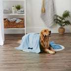 Pet Grooming Microfiber Towel, Embroidered Collection, X-Large,41x23.5", Blue