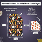 crae. Microfiber Hand Towel & Washcloth Set of 2 - Double-Sided, Waffle Weave, Super Absorbent, Lint-Free, Fast Drying -for Bathroom, Kitchen, Car, and Window Cleaning (Jonny & Gather - Blue/Multi)