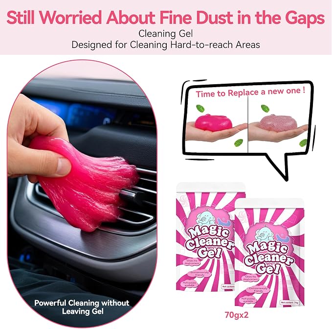 Car Interior & Glass Cleaning Kit, 16Pcs Car Detailing Kit - Car Duster Brushes & Detailing Supplies, Interior Car Cleaner with Windshield Cleaner Tool, Vent Brush & Microfiber Towel, Storage Bag