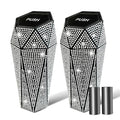 2 PCS Bling Car Trash Can with Lid, Bling Car Accessories Trash Bin, Leakproof Auto Garbage Can with 60 Trash Bags, Multipurpose Organizers and Storage for Home, Office (Silver Diamond)