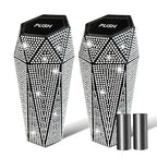 2 PCS Bling Car Trash Can with Lid, Bling Car Accessories Trash Bin, Leakproof Auto Garbage Can with 60 Trash Bags, Multipurpose Organizers and Storage for Home, Office (Silver Diamond)